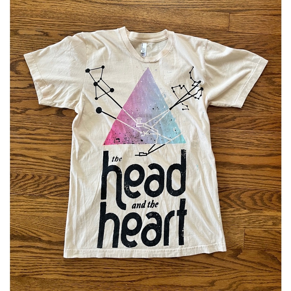 The Head and the Heart Band T-Shirt American Apparel Cream Indie Folk Tee Small